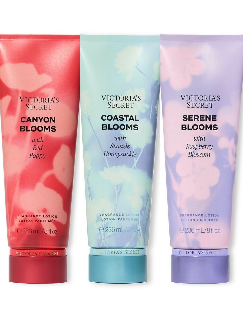 Victoria's Secret Fragrance Floral Flower Blooms Body Lotion Set of 3 New RARE